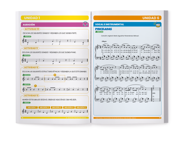PARTITURAS Y SOLUCIONES INICIACIÓN MUSICAL TODO EN UNO. NIVELES 1 Y 2 - Imagen 3